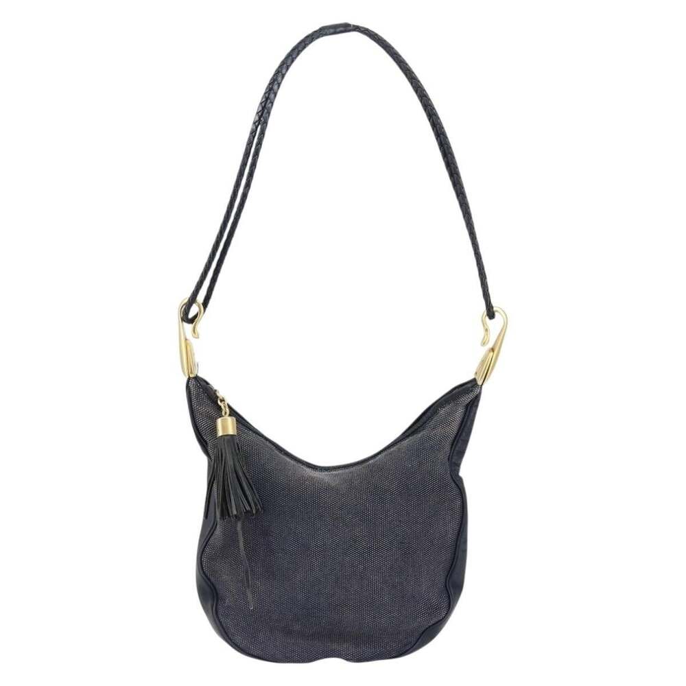 Celine Leather Shoulder Bag Navy
